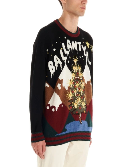 Shop Ballantyne Logo Christmas Sweater In Multicolor