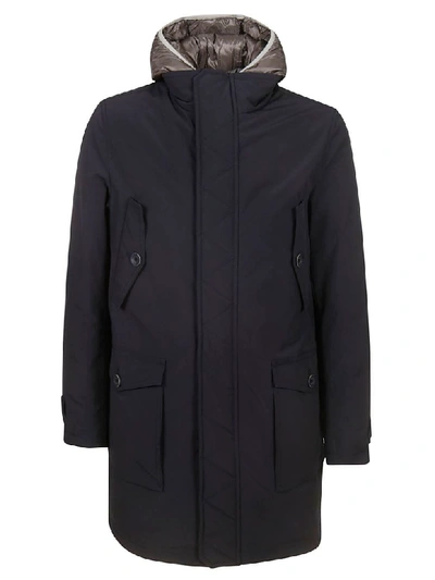 Shop Herno Hooded Classic Parka In Blue