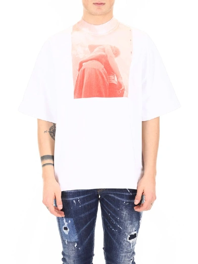 Shop Jil Sander Printed T-shirt In Medium Red (white)