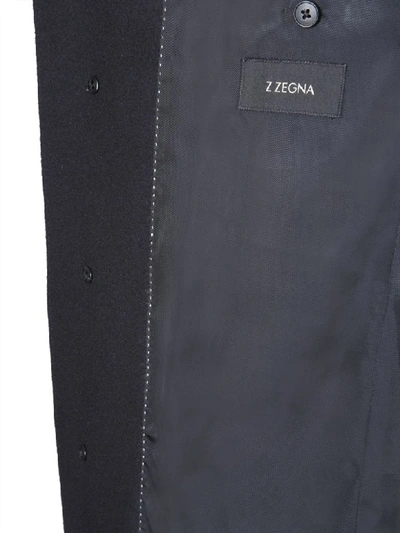 Shop Z Zegna Wool Coat In Nero