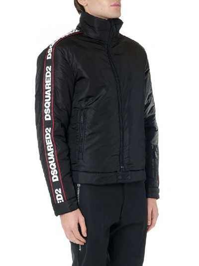 Shop Dsquared2 Black Feather Down Jacket