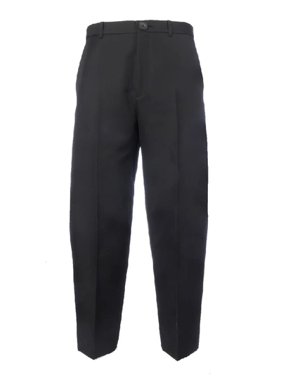 Shop Balenciaga Cropped Large Pants In Black