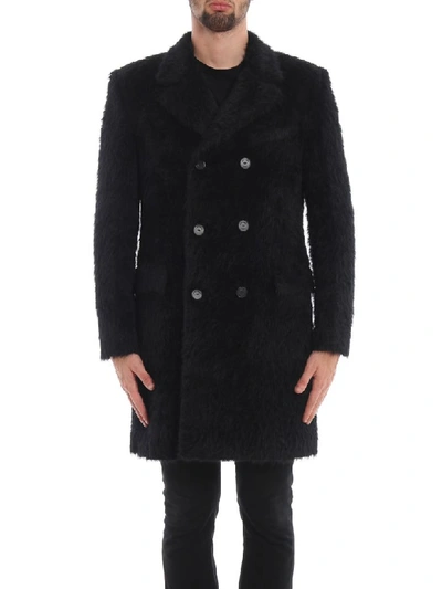 Shop Saint Laurent Coat Rive Gauche In Black