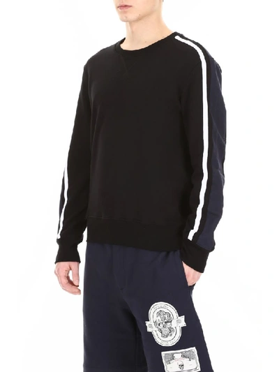 Shop Alexander Mcqueen Sweatshirt With Embroidered Logo In Black Mix (black)