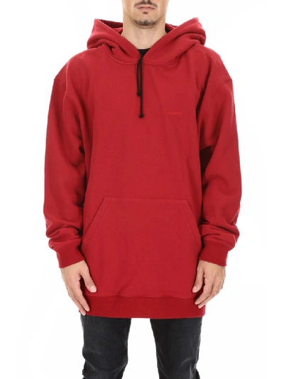 Shop Calvin Klein Logo Hoodie In Rosso Scuro (red)