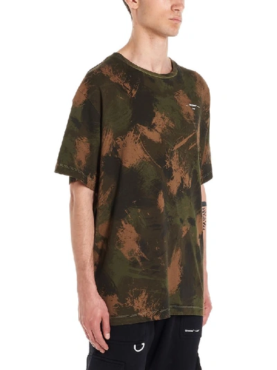 Shop Off-white Paintbrush Camou T-shirt In Green