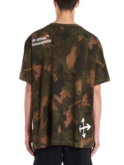 Shop Off-white Paintbrush Camou T-shirt In Green