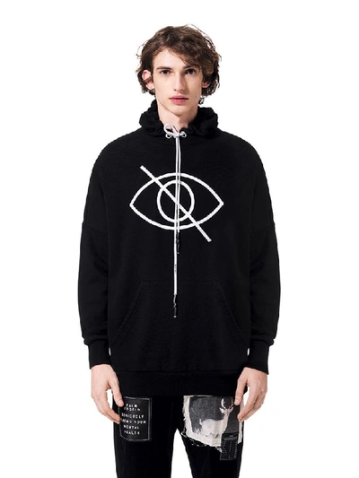 Shop Palm Angels Sensitive Content Over Hoody In Black White