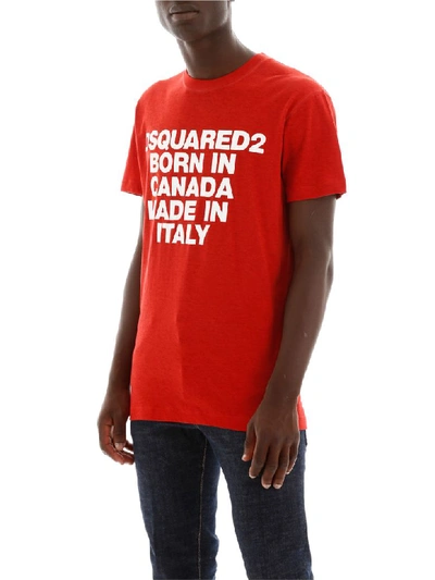 Shop Dsquared2 Born In Canada T-shirt In Red (red)