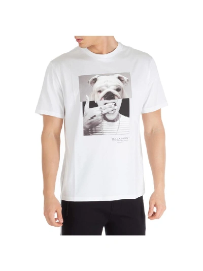Shop Neil Barrett Bulldog-man T-shirt In White+multicolor