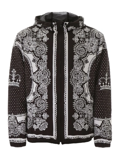 Shop Dolce & Gabbana Bandana And Crown Jacket In Bandana Fdo Nero (black)
