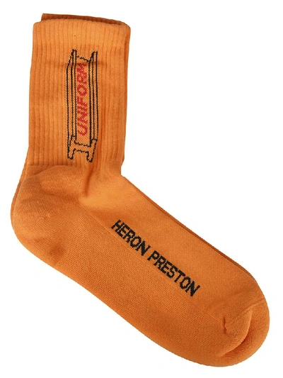 Shop Heron Preston Socks In Orange
