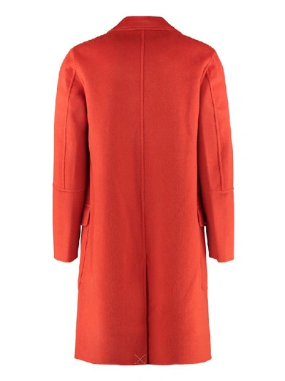 Shop Ami Alexandre Mattiussi Wool And Cashmere Coat In Orange