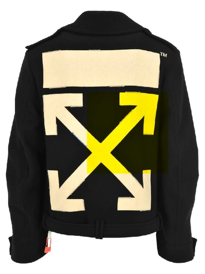 Shop Off-white Off White Arrow Peacoat In Black