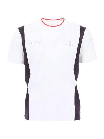 Shop Z Zegna Maserati T-shirt In Bianco Ottico Fantasia (white)