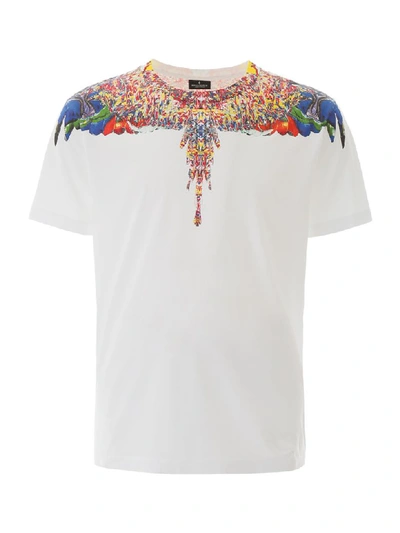 Shop Marcelo Burlon County Of Milan Multicolor Wings T-shirt In White Multicolor (white)