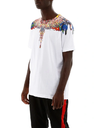 Shop Marcelo Burlon County Of Milan Multicolor Wings T-shirt In White Multicolor (white)