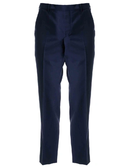 Shop Prada Classic Trousers In Navy/avio