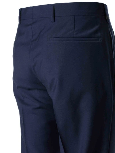 Shop Prada Classic Trousers In Navy/avio