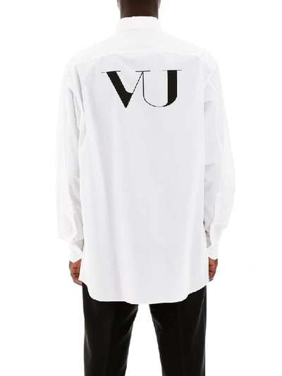 Shop Valentino Undercover Shirt In Bianco Stampa Navicella Vu Nero (white)