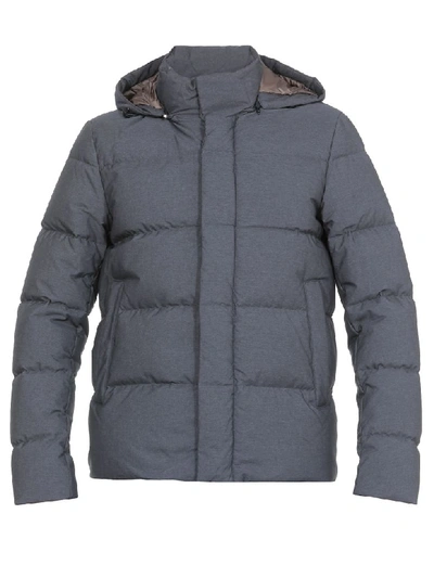 Shop Herno Quilted Down Jacket In Blue