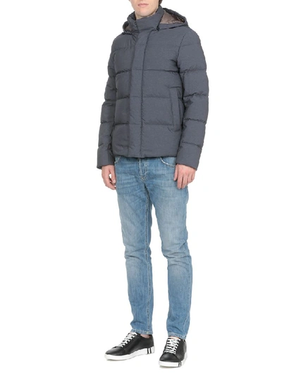 Shop Herno Quilted Down Jacket In Blue