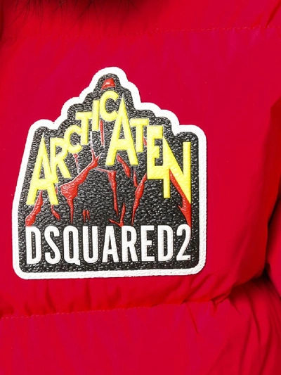 Shop Dsquared2 Down Jacket Logo Patch In Red