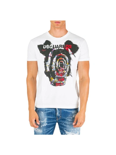 Shop Dsquared2 Psychedelic Bros T-shirt In Bianco