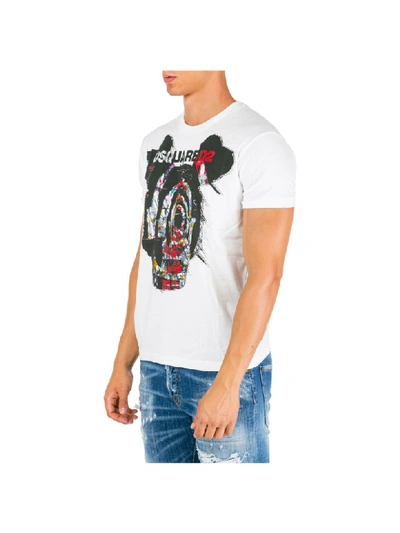 Shop Dsquared2 Psychedelic Bros T-shirt In Bianco