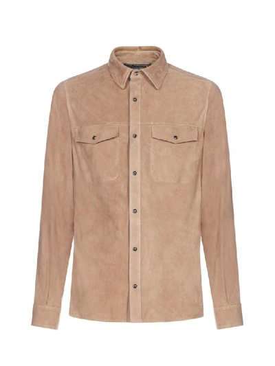 Shop Ajmone Suede Shirt In Palissandro