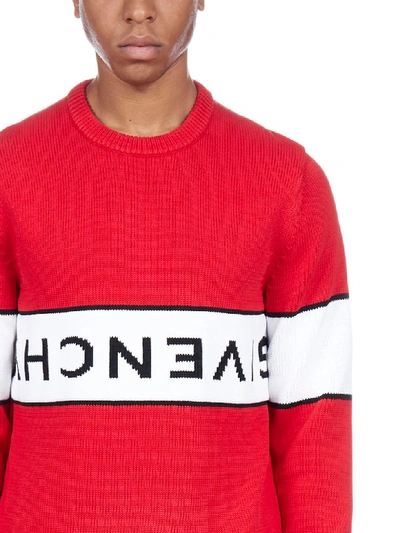 Shop Givenchy Sweater In Red White