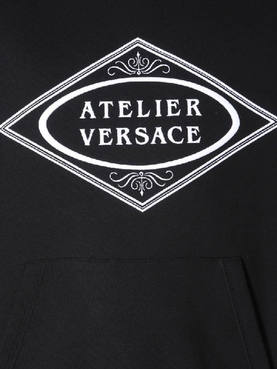 Shop Versace Hooded Sweatshirt In Nero