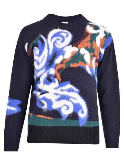 Shop Kenzo Printed Sweater In Blue