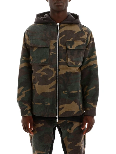Shop Rhude Camouflage Jacket In Camou (green)
