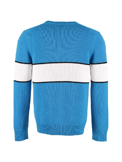 Shop Givenchy Cotton Crew-neck Sweater In Blue