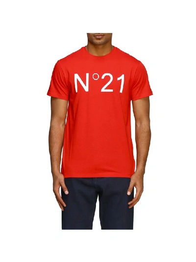 Shop N°21 N° 21 T-shirt N &deg; 21 Basic T-shirt With Logo Print In Red