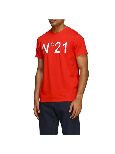 Shop N°21 N° 21 T-shirt N &deg; 21 Basic T-shirt With Logo Print In Red