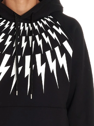 Shop Neil Barrett Thunder Hoodie In Black & White