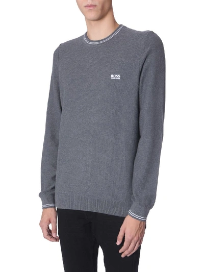 Shop Hugo Boss Crew Neck Sweater In Grigio