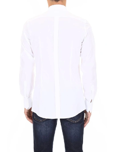 Shop Dolce & Gabbana Shirt With Soft Plastron In Bianco Ottico (white)