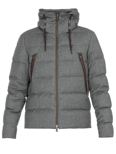 Shop Herno Quilted Down Jacket In Grey