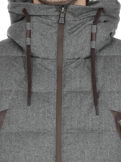 Shop Herno Quilted Down Jacket In Grey