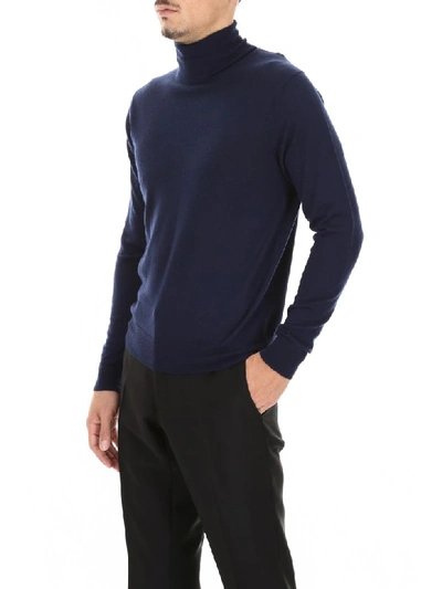 Shop Cc Collection Corneliani Cashmere Pullover In Navy (blue)