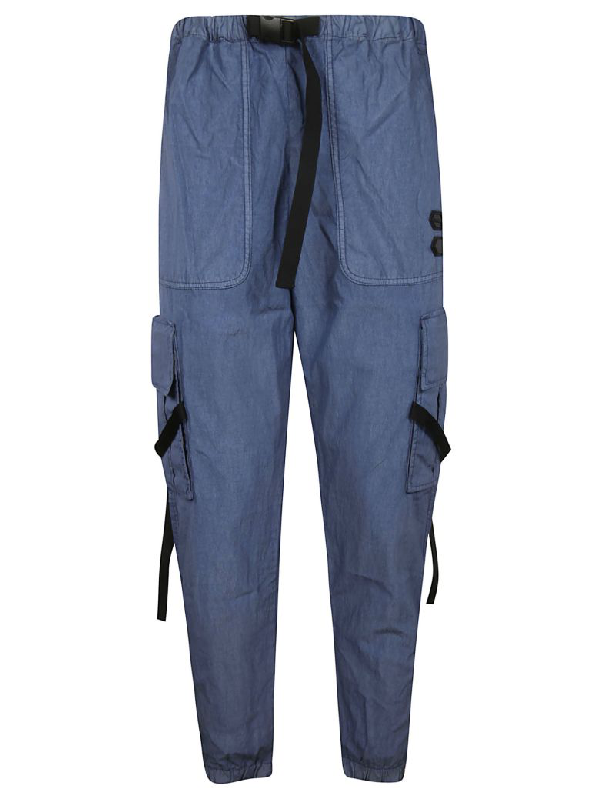 off white cargo pants blue