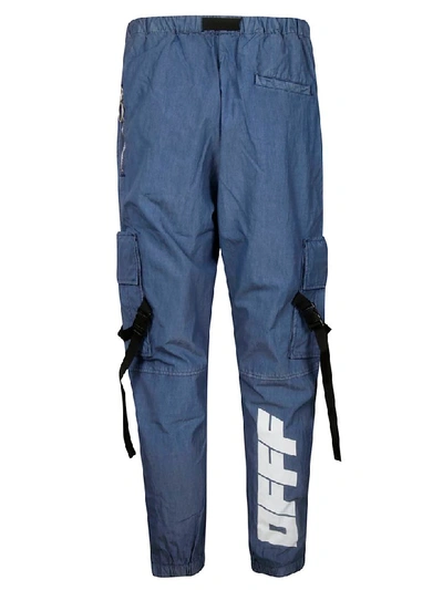 Shop Off-white Parachute Cargo Trousers In Blue/white