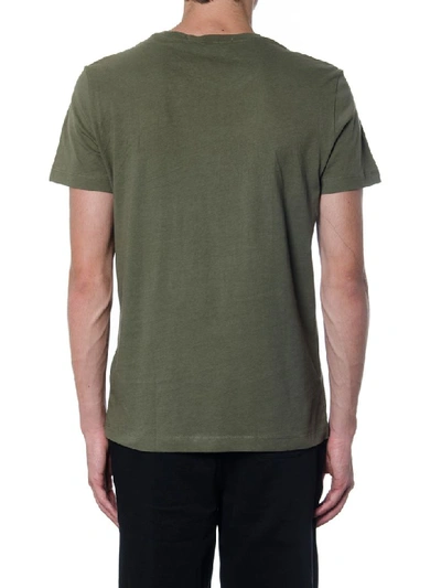 Shop Calvin Klein Jeans Est.1978 Green Organic Cotton T-shirt With Logo In Grape Leaf/black