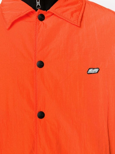 Msgm Overshirt Patch Jacket In Orange