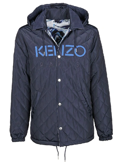 Shop Kenzo Parka Reversibile In Bleu Marine