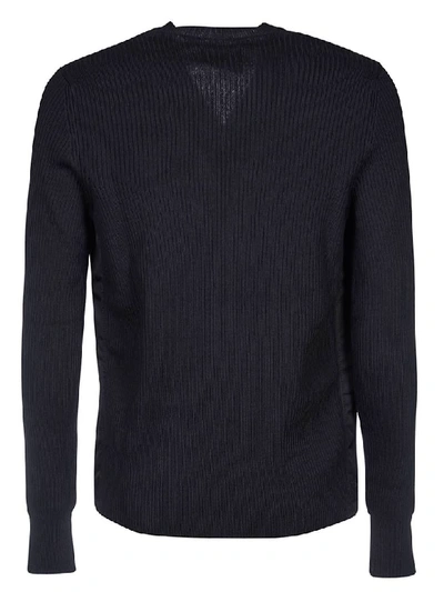 Shop Prada Logo Plaque V-neck Sweater In Black