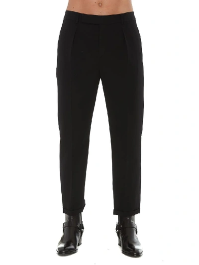 Shop Saint Laurent Gabardine In Black